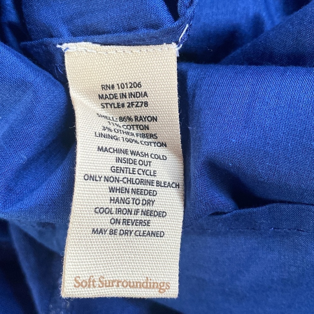 Soft Surroundings Kara Shimmer Sequined Tiered S/S Maxi Dress Blue Size LARGE - Picture 7 of 9